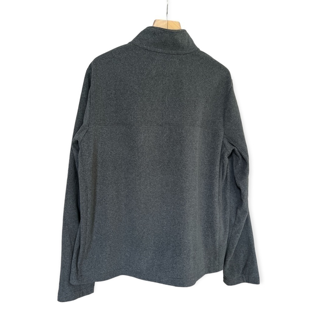NWT Lands’ End Men’s Oeko-Tex Grey Fleece Quarter Zip Pullover, XL - Picture 2 of 10